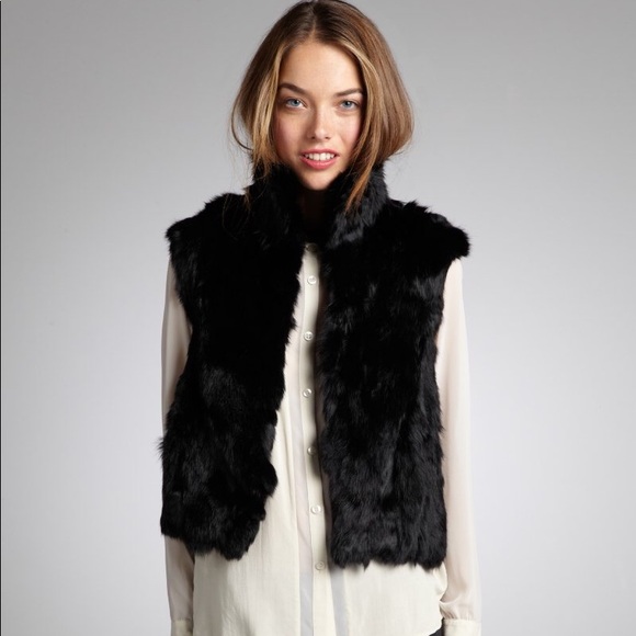 Adrienne landau rabbit fur vest Clearance